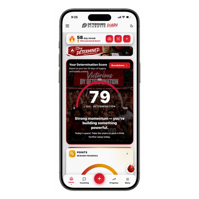 The Determination Score in the DD-Diary app.